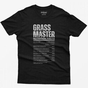 Grass Master Lawn Care T-Shirt | Lawn Nutrition Facts Funny Tee | Lawn Mowing
